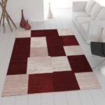 Designer Teppich modern in rot