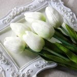 Blumenstrauß Tulpen - Kunstblume in weiß