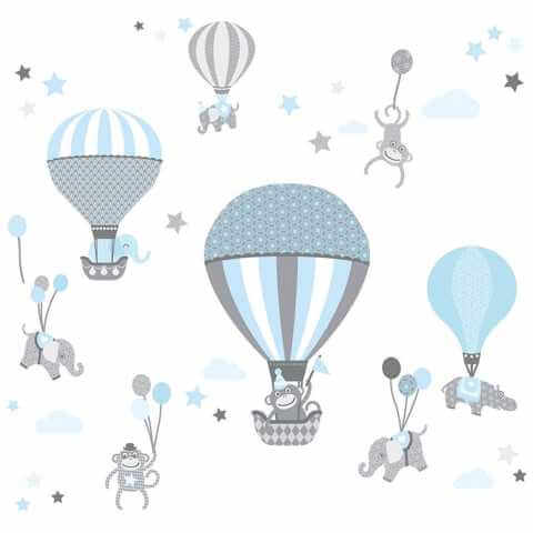 Baby Wandtattoo Tiere mit Luftballons